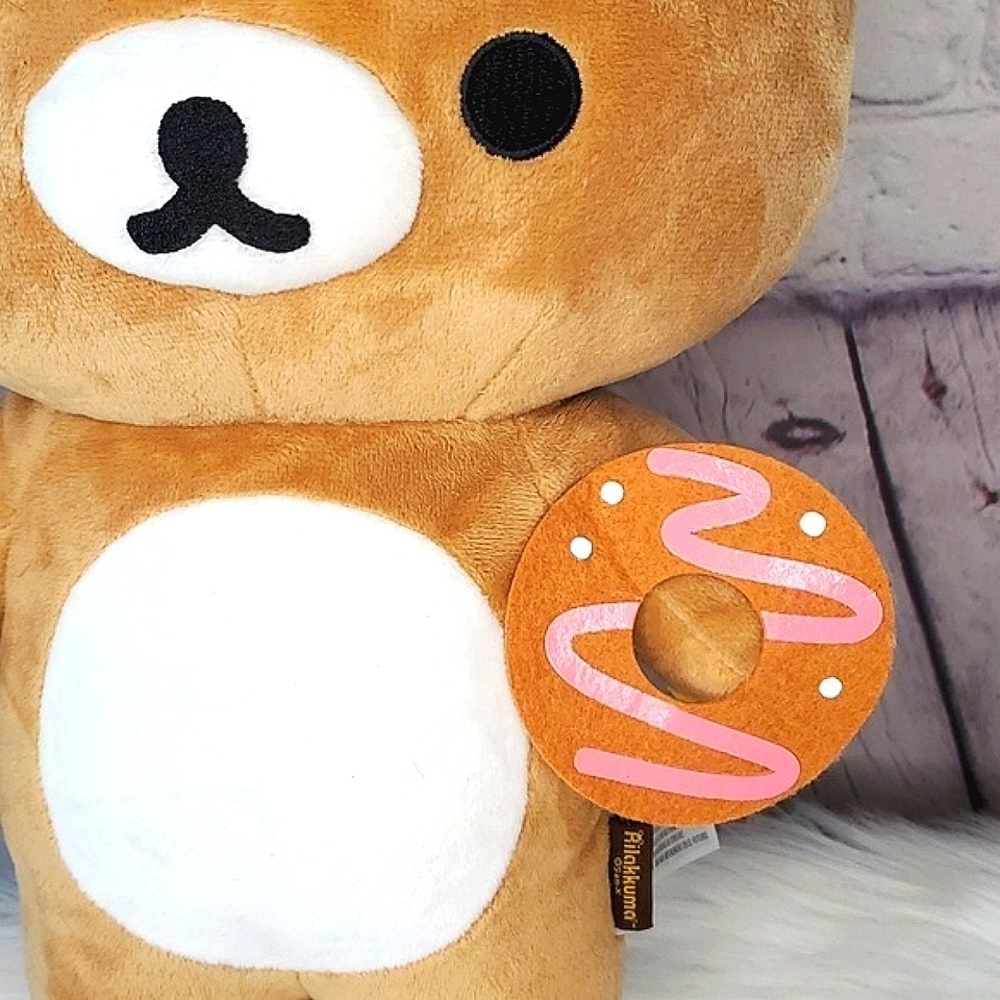 Rilakkuma Bear with Donut & Fork 15" Plush by San-X RARE Harajuku Japanese Anime - Picture 4 of 14